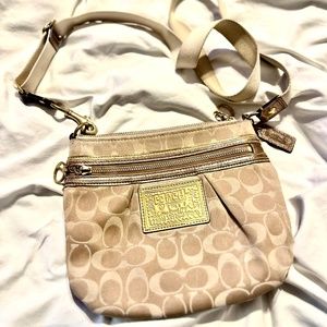 Coach Crossbody Cream and Gold Purse